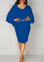 Plus Size Plus Size For Women Online Shop Free Shipping Rosewe Com Blue Long Sleeve Dress Cloak Dress Plus Size Outfits