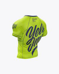 Download Men S Short Sleeve Jersey On Athletic Body Mockup In Apparel Mockups On Yellow Images Object Mockups
