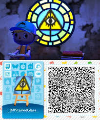 Gravity Falls Bill Cipher Stained Glass Qr Animal Crossing Town Tune Animal Crossing Qr Animal Crossing