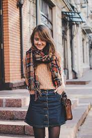 Fall Colors Fashion How To Style A Denim Skirt Denim Skirt Outfits