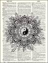 Yin Yang Flower - Dictionary Art Print — Fresh Prints of CT