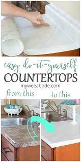 Diy Cheap Countertops With Contact Paper My Wee Abode Diy Kitchen Countertops Cheap Countertops Diy Countertops