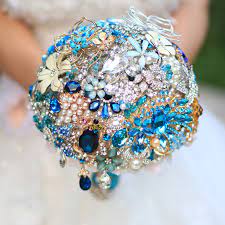 This brooch bouquet design can be customized and. Lake Blue Brooch Bouquet Bridal Crystal Wedding Bouquet Custom Made Creative Blue Gold Vintage Bride S Bouquets Blue Brooch Bouquet Brooch Bouquetcrystal Wedding Bouquets Aliexpress