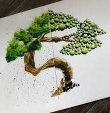 Jetzt online bestellen und bequem nach hause liefern lassen! Geometric Bonsai Tree Painting