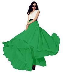 urban coco womens summer chiffon mopping floor length big hem solid beach maxi skirt x large green