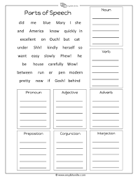 Parts Of Speech Worksheet English Unite Parts Of Speech Worksheets Part Of Speech Grammar Order Of Adjectives Worksheet