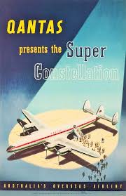 Qantas The Constellation S Arrive Vintage Airline Posters Travel Posters Vintage Airline Ads