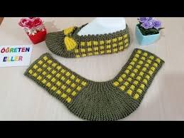 Dikissiz Fiyonklu Patik Iki Sisle Patik Modeli Pencere Desenli Patik Yapimi Desenli Dikissiz Fiyonklu Modelipencer Hakelsocken Stricken Hakelschlappen
