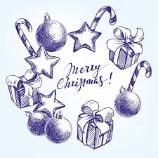 Christmas Decorations Hand Drawn Vector Llustration Realistic Sketch Vector Images