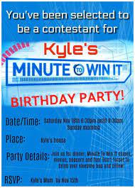 Minute to win it invitations free. Minute To Win It Birthday Party Momof6