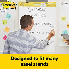 Post It Super Sticky Easel Pad 25 X 30 Inches 30 Sheets Pad 2 Pads Large White Premium Self Stick Flip Chart Paper Super Sticking Power 559