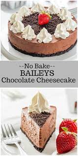 No Bake Baileys Chocolate Cheesecake Chocolate Cheesecake Recipes Cheesecake Recipes Savoury Cake