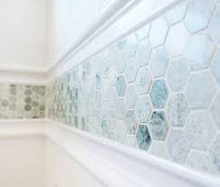 08 Stunning Aqua Mosaic Border Tiles Digsdigs Small Bathroom Bathroom Makeover Bathroom Border Tiles