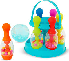 B. Toys - Lets Glow Bowling - Flerfärgad sex stifts leksaksbowling med  blinkande ljuskula och bärkärra för barn från 2 år och uppåt. : Amazon.se:  ...