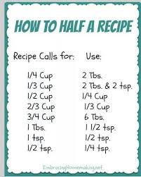 Halving A Recipe Cooking Measurements Half And Half Recipes Good To Know