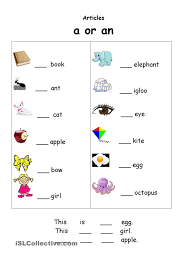 Indefinite Articles A An English Worksheets For Kids English Worksheets For Kindergarten Grammar Worksheets