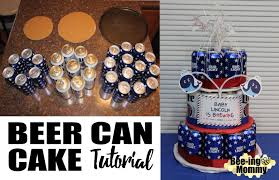 Decorate with ribbons… and place the finishing touches. Beer Can Cake Tutorial