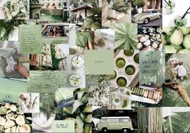Aesthetics digital wallpaper, vaporwave, kanji, chinese characters. Sage Green Collage Wallpapers Wallpaper Cave