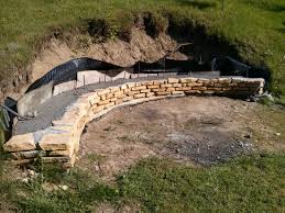 3 1 2 x 11 1 2 crestone beveled retaining wall block at menards : Man Builds Amazing Fire Pit In Back Yard Where A Big Dirt Mound Used To Be Buzznick