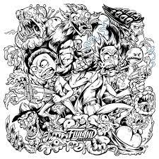 62 bag and rick white. Rick And Morty Black And White Flyland Designs Freelance Illustration And Graphic Design By Brian Allen
