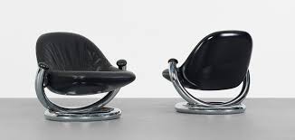 Paul Tuttle Anaconda Lounge Chairs Pair Strassle International Usa Switzerland 1971 Chrome Plated Steel Leather Chair Lounge Chair Mid Century Chair