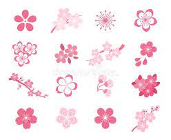 Cherry Blossom Japanese Sakura Vector Icon Set Stock Vector Image 73219410 Cherry Blossom Art Cherry Blossom Drawing Cherry Blossoms Illustration