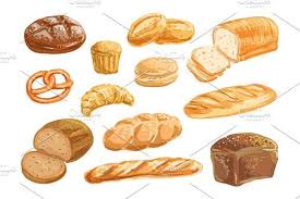 Bread And Bakery Product Watercolor Drawing Set Watercolor Drawing Bakery Shop Design Bakery Shop