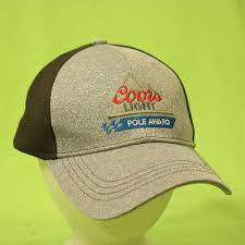 Coors Light Pole Award Hat Cap Gray Adjustable One Size Patch 2017 Nascar Beer Hat Baseballcap Light Pole Coors Light Coors