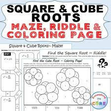All pages are free with no sign up. Square Cube Roots Maze Riddle Color By Number Coloring Page Math Activity