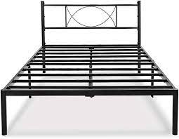 amazon com haageep metal queen bed frame with headboard and storage black platform bedframe bed frame and headboard headboard storage platform bed frame full