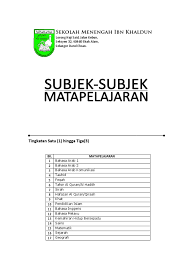 Pembinaan surau dan bangunan pelbagai guna sekolah ibn khaldun. Subjek Matapelajaran
