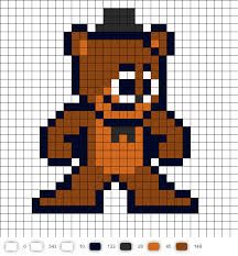 Freddy Fazbear Perler Bead Pattern Five Nights At Freddy S Dibujos En Cuadricula Animales Punto De Cruz Arte Pixeles Minecraft