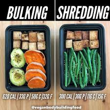 Vegan Bodybuilding Food On Instagram Vegan Bulking Vs Shredding Meals You Can Technically Eat Both Meal Vegan Meal Plans Workout Food Vegan Protein Recipes