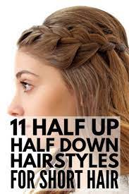 Running Late 29 Half Up Half Down Hairstyles For Lazy Girls Short Hair Updo Easy Short Hair Updo Shoulder Hair