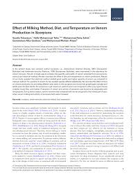 Telefono siemens set 211 no se si funciona se retira por la paternal se realizan. Pdf Effect Of Milking Method Diet And Temperature On Venom Production In Scorpions