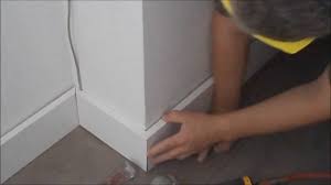 How To Install Baseboards To Laminate Or Hardwood Flooring Diy Mryoucandoityourself Youtube
