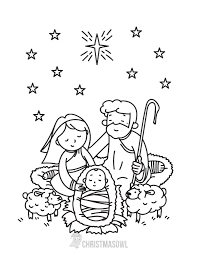 Feel free to print and color from the best 38+ simple nativity coloring pages at getcolorings.com. 55 Free Christmas Coloring Pages Printables 2021 Sofestive Com