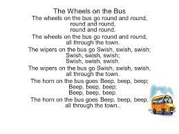 The Wheels On The Bus The Wheels On The Bus Go Round And Round Round And Round Round And Round The Wheels On The Bus Go Round And Round All Through