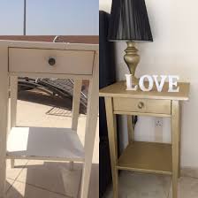 Gold Spray Painted Hemnes Bedside Table Furniture Makeover Hemnes Bedside Table Furniture