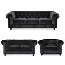 Retailer of handmade chesterfield sofas from british chesterfield sofas. Chesterfield Sofa Pack 1 2 3 Schwarzer Samt