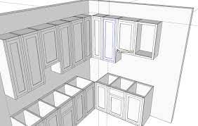 Next, we'll draw the rails (the horizontal sections of the cabinet face frame). Kitchens In Sketchup Finewoodworking