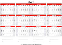 2024 Calendar Template In 2020 Calendar Printables Calendar Template Printable Calendar Template