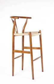 The Wishbone Bar Stool Walnut Bar Stools Brown Leather Chairs Stool Metal wishbone counter stool an edgy take on hans wegner's iconic design.