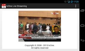 Nonton siaran langsung live streaming tv one hd free tanpa buffering berita news online jadwal bola liga 1 indonesia persib ilc tinju malam hari ini. Tvone Live Streaming For Android Apk Download