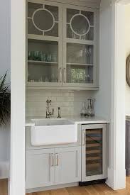 wet bar with a farmhouse sink may be