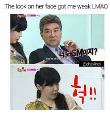 Bom S Reaction To Being Called A Member Of Smtown I Pin Them All Kpop Funny Kpop Memes Memes