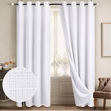 Maybe you would like to learn more about one of these? Amazon Com Diraysid 100 Blackout Curtains White Linen Curtains For Bedroom Grommet Thermal Insulated Room Darkening Drapes 2 Panels W52 X L84 Inch Home Kitchen