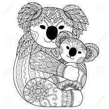 The spruce / miguel co these thanksgiving coloring pages can be printed off in minutes, making them a quick activ. Koala Bear Mother Hugging Her Baby For Design Element And Coloring Book Page Royalty Free Cliparts Vectors And Stock Illustration Image 90582100