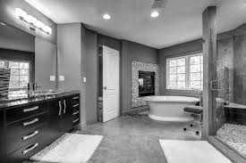 Blue and white small bathroom design. Grey Floor Tiles With White Walls Novocom Top