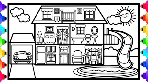 Trending articles similar to swimming pool coloring pages. How To Draw A House With A Swimming Pool And A Slide House Coloring House Coloring Pages Coloring Pages House Colouring Pages